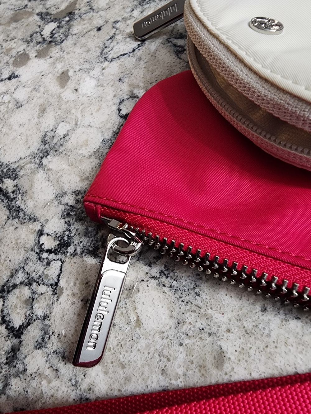 Lululemon Dual Pouch Pink and Cream Wristlet Keychain - Picture 7 of 9